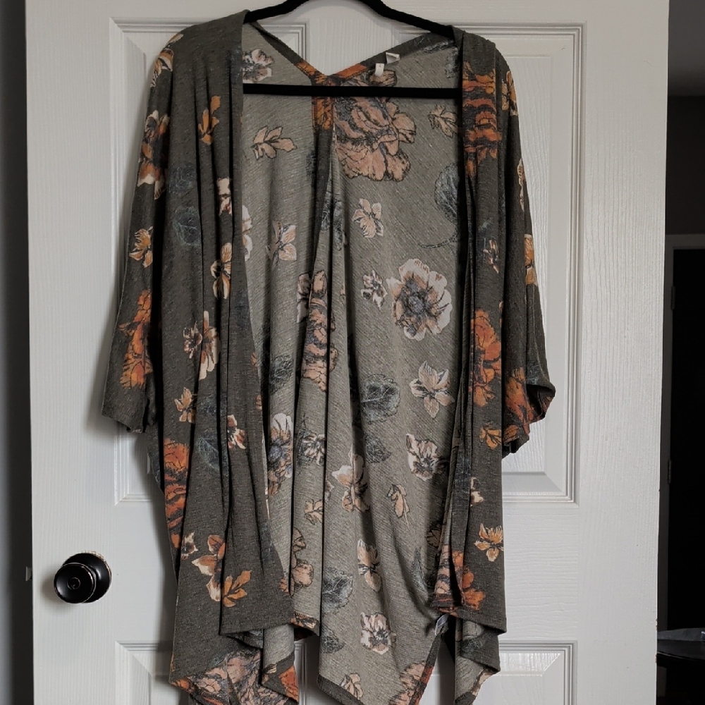 Floral Open-Front Cardigan
